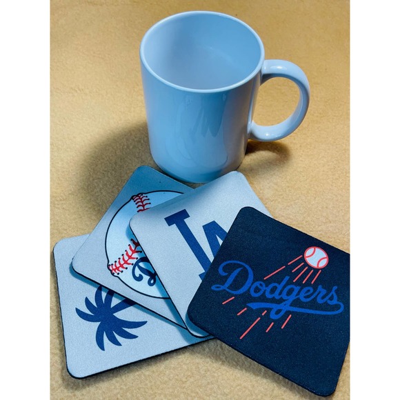 DODGERS HIGH QUALITY COASTER SET (PACK OF 4 PER ORDER) - Picture 2 of 5